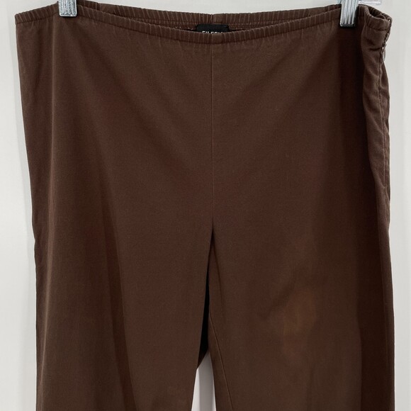 EILEEN FISHER Brown Cotton Pull On Side Zip Lightweight Trouser Pants Size XS - Picture 2 of 7